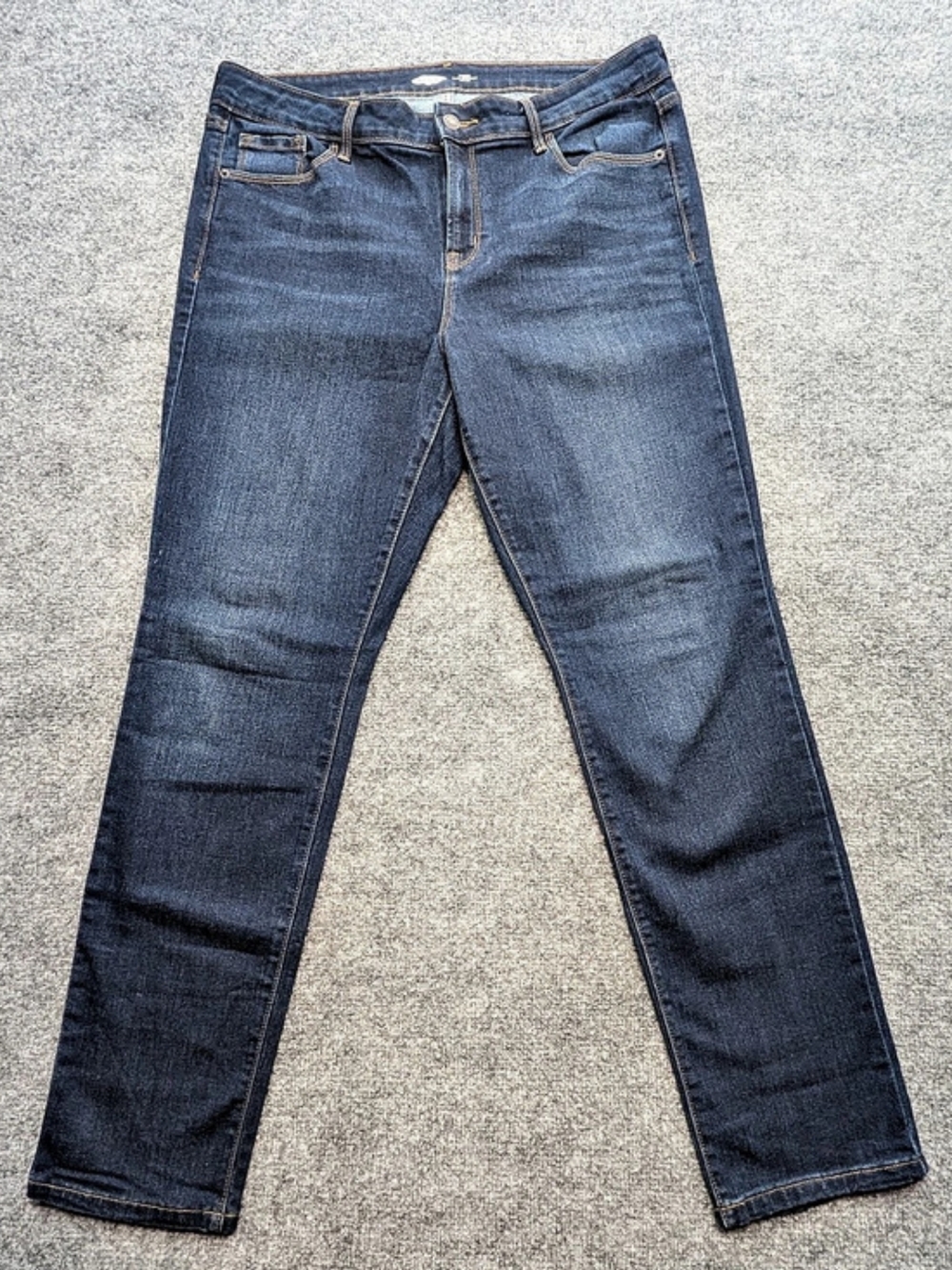 Old Navy Power Slim Straight Mid-Rise Jeans Blue Waist 14 Long